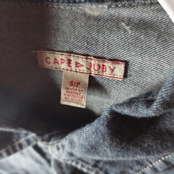 Cape Juby Womens S Blouse Chambray Blue Denim Shirt Pockets Button Up - Picture 4 of 4